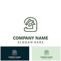 Green home logo friendly creative ecology simple design template vector