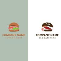 imagen de vector de plantilla de restaurante de diseño de logotipo de carne de vacuno de hamburguesa