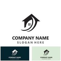 Green home logo friendly creative ecology simple design template vector