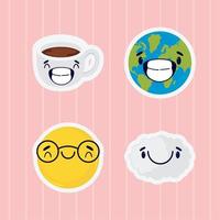 world smile day stickers vector