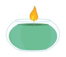 green burning candle vector