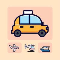 iconos transporte auto vector