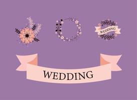 wedding wreaths flowers vector