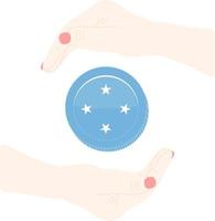 Micronesia Flag hand drawn,Dollar hand drawn vector