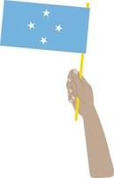 Micronesia Flag hand drawn,Dollar hand drawn vector