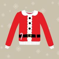 Christmas ugly sweater on vector background with snowflakes