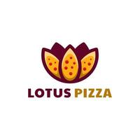 combinaciones de pizza y flor de loto, en fondo blanco, diseño de logotipo vectorial editable vector