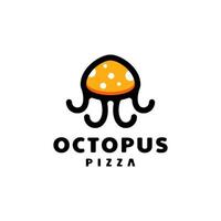 Pizza and octopus combinations,in background white ,vector logo design editable vector