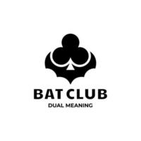 Bat and club leaf curly combinations,in background white ,vector logo design editable vector