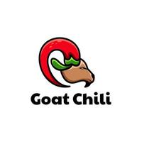 Chili and goat combinations,in background white ,vector logo design editable vector