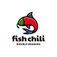 Chili and fish tuna combinations,in background white ,vector logo design editable vector