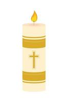 lit candle with cross vector