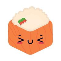 sushi comida kawaii vector