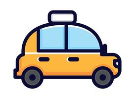 pequeño icono de transporte de taxi vector