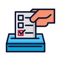 elections, hand putting ballot vector