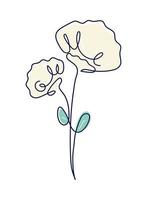 flower one line minimalist vector