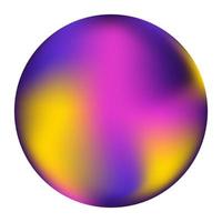 Abstract liquid circle, floating drop of paint with gradient. Liquid element. vector