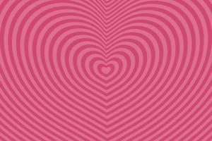 fondo abstracto de ilusión óptica con un corazón rosa. vector. vector