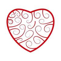 Red heart on white background. Vector. vector