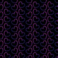 Gradient hearts pattern on black background. Vector. vector