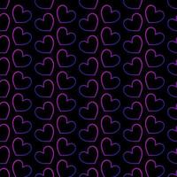 Gradient hearts pattern on black background. Vector. vector