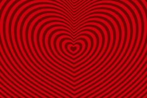 Abstract optical illusion background with a red heart. Vector. vector