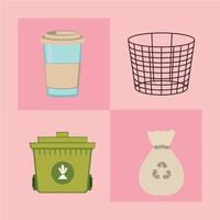 zero waste flat icons vector