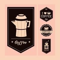 etiquetas de iconos de café vector