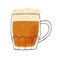 Jarra estilizada de ilustración de cerveza aislado sobre fondo blanco. vector