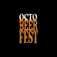 Oktobeerfest typography design stylized beer text on black background vector