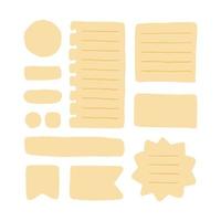 vector illustration sticky note, blank paper, memo note collection