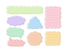 vector illustration sticky note, blank paper, memo note collection