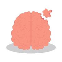 human brain puzzle vector