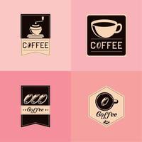 coffee labels icons vector