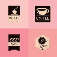 iconos de etiquetas de café vector