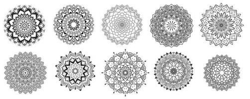 Set Of 10 Mandala Pattern Template vector