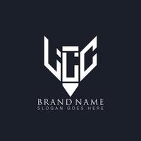 LLC letter logo design on black background. LLC creative monogram pencil  initials letter logo concept. LLC Unique modern flat abstract vector logo design.