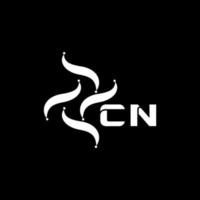 diseño de logotipo de letra cn sobre fondo negro. cn tecnología creativa concepto de logotipo de letra de iniciales minimalistas. cn diseño de logotipo de carta de vector abstracto plano moderno único.
