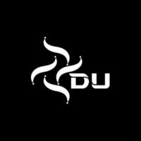 DU letter logo design on black background. DU creative technology minimalist initials letter logo concept. DU Unique modern flat abstract vector letter logo design.