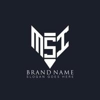 MSI letter logo design on black background. MSI creative monogram pencil  initials letter logo concept. MSI Unique modern flat abstract vector logo design.