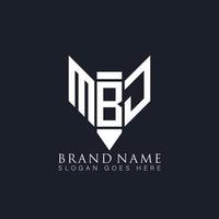 MBJ letter logo design on black background. MBJ creative monogram pencil book initials letter logo concept. MBJ Unique modern flat abstract vector logo design.