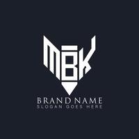 diseño de logotipo de letra mbk sobre fondo negro. mbk creative monogram lápiz libro iniciales letra logo concepto. mbk diseño de logotipo de vector abstracto plano moderno único.