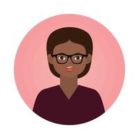 avatar afro american woman vector