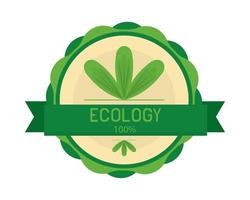 ecology emblem round shape vector