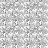 Seamless food pattern. Doodle food background vector