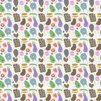 Seamless food pattern. Doodle food background vector