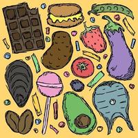 iconos de comida fondo de comida vectorial vector