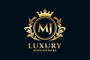 Initial MJ Letter Royal Luxury Logo template in vector art for luxurious branding projects and other vector illustration.