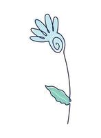 flower in continuous one line vector