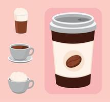 icons, international coffee day vector